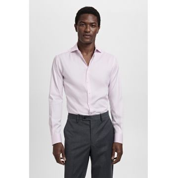 Camasa uni cu guler clasic - Roz pal