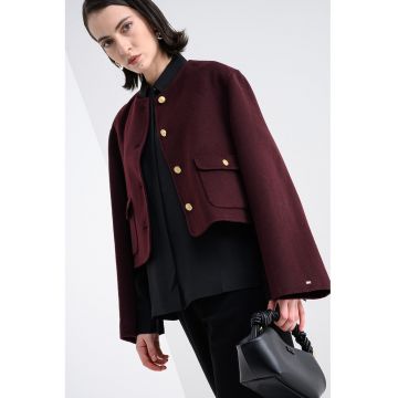 Camasa uni cu guler fixat cu nasturi - Negru