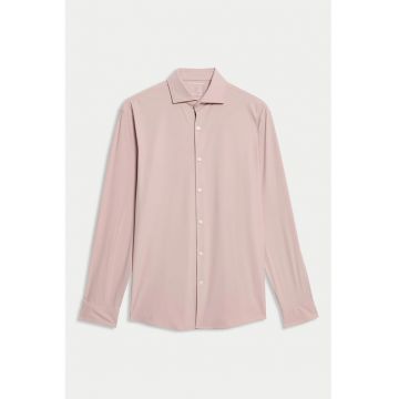 Camasa uni cu mansete cu nasturi - Roz somon