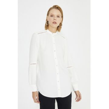 Camasa uni cu perforatii - Alb