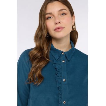 Camasa uni de bumbac - Albastru inchis