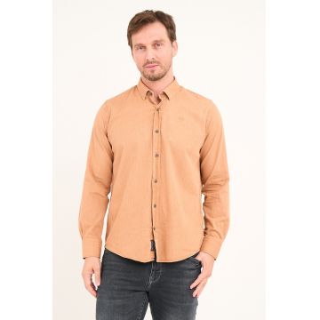 Camasa uni de bumbac - Roz somon