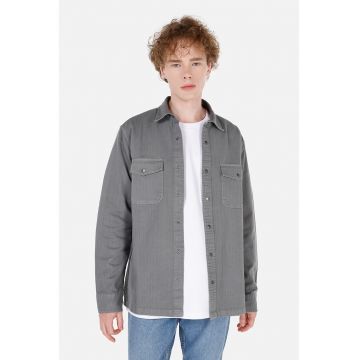 Camasa uni de denim - Gri