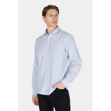 Camisa barbati -  albastra - regular fit - poliester