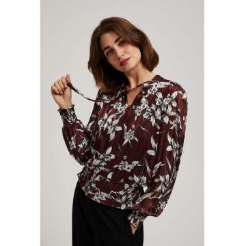 Camisa femei -  floral - marron inchis - marime