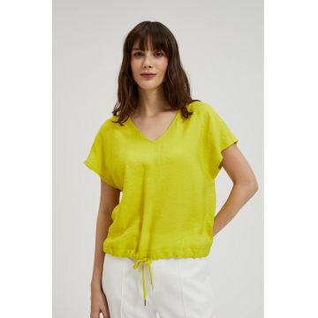 galbenă  decolteu în V - legare la talie - Verde lime