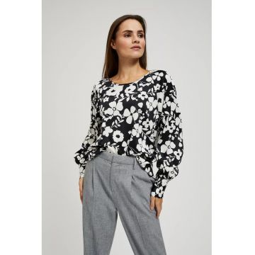 neagră cu imprimeu floral - Negru