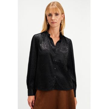 Bluza cu maneci bufante - Negru