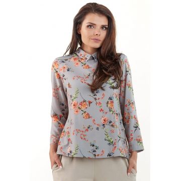 Camasa A213 cu maneca lunga  Poliester/Elastan - Gri