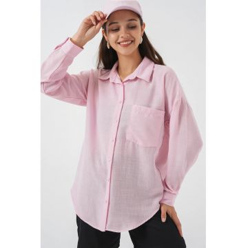 Camasa  amestec de in - roz - cu buzunar