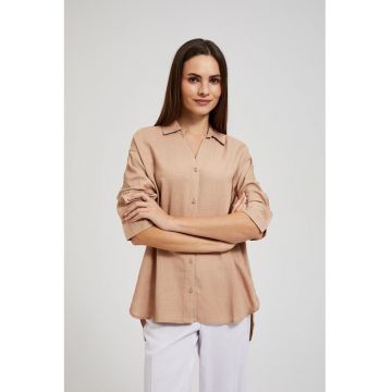 Camasa bej  oversized - maneci 3/4 - marimea