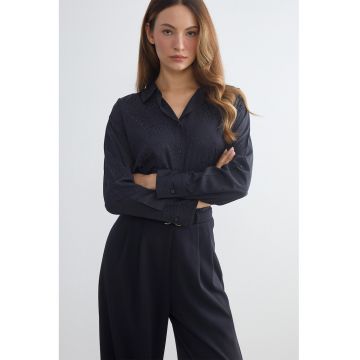 Camasa cu animal print - Negru