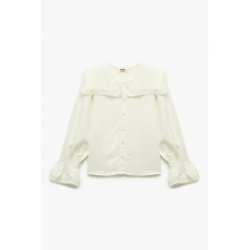 Camasa cu broderie - Crem