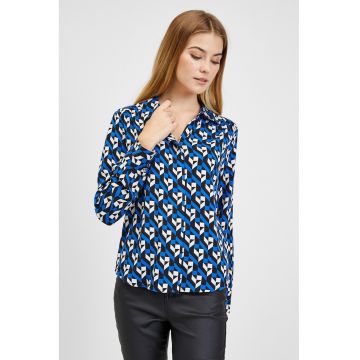 Camasa cu guler clasic si model - Albastru royal