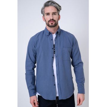 Camasa cu guler Oxford Rickert - Albastru prafuit