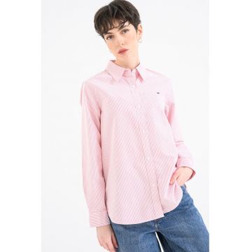 Camasa cu logo brodat discret - Rosu/Alb