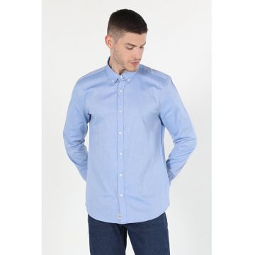 Camasa Cu Maneca Lunga De Barbati Albastru Slim Fit 8683197319098