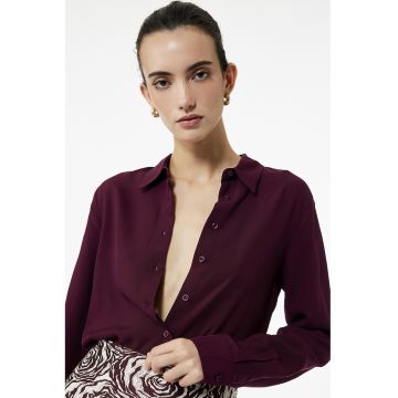 Camasa cu maneci lungi si guler clasic - Visiniu