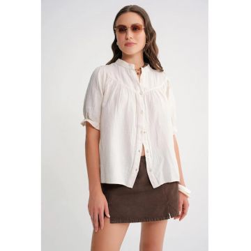 Camasa dama -  camasa cu maneca scurta - amestec de in - natural