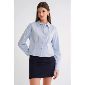 Camasa dama -  camasa slim fit - albastru deschis - textil