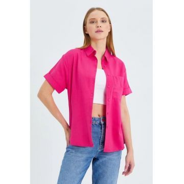 Camasa dama -  camasa Slim Fit - roz neon - textil - Roz neon