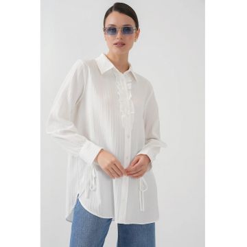 Camasa dama -  cu volanase - alb