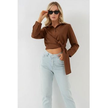 Camasa dama -  detaliu funda - maro - bumbac