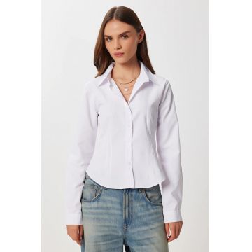 Camasa dama - Happiness Istanbul - poplin - maneci lungi - alb - bumbac