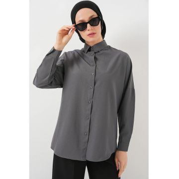 Camasa dama HiCCUP Relaxed Fit gri - Gri