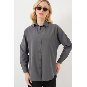 Camasa dama - HiCCUP - supradimensionata - gri - bumbac