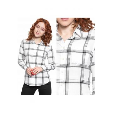 Camasa Dama -  Regular 1Pkt Shirt - Croi Normal - Inchidere: Nasturi - Compozitie Material: 100% Bumbac - Numar Buzunare: 1 - Marime: S - Alb Murdar - 1 Bucata