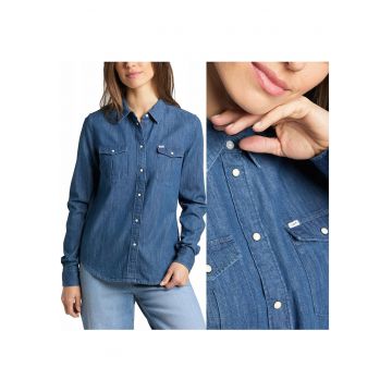 Camasa Dama -  Regular Western - Croi: Regular Fit - Inchidere: Capse - Compozitie Material: 100% Bumbac - Numar Buzunare: 2 - XS - Albastru - 1 Bucata