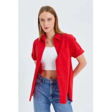 Camasa dama -  Slim Fit - rosu - textil