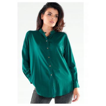 Camasa dama -  Viscoza - Alb - Verde