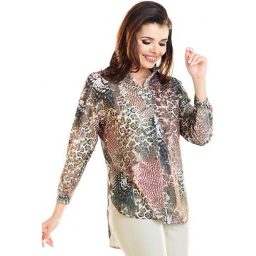 Camasa de dama cu maneci lungi -  Lilda - maro - - Multicolor