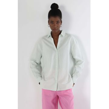 Camasa din amestec de in cu maneci lungi - Verde deschis