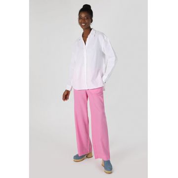 Camasa din amestec de in cu maneci lungi - White