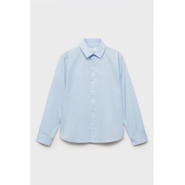 Camasa din bumbac cu guler fixat cu nasturi - Albastru pastel