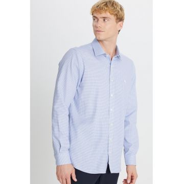 Camasa din bumbac cu model - Albastru pastel