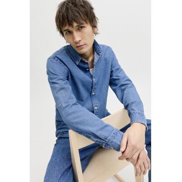 Camasa din denim cu maneci lungi - Albastru deschis