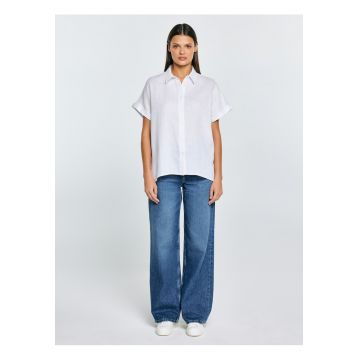 Camasa din in cu guler ascutit Riore