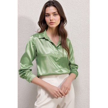 Camasa din satin regular fit cu maneca lunga BDART