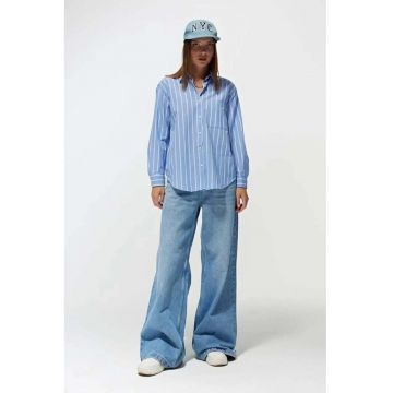 Camasa  dungi - relaxata - albastru - textil