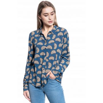 Camasa femei -  albastru - bumbac - marime