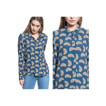 Camasa femei -  albastru - bumbac - marime