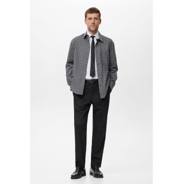 Camasa in carouri cu capse - Alb/Negru