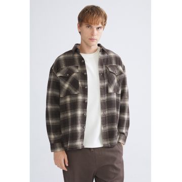 Camasa in carouri - Maro/Bej