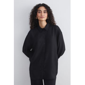 Camasa lejera cu nasturi - Negru