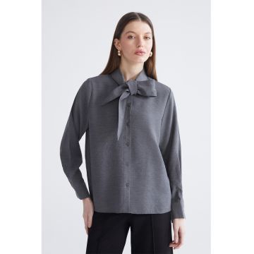 Camasa lejera din amestec de modal - Gri inchis
