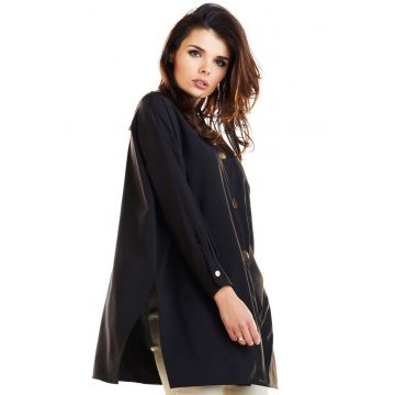 Camasa lunga A263  Poliester - Negru
